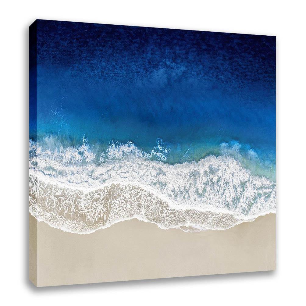 Large 13x28 Original outlet Abstract Painting Artwork Canvas Art Ocean Wave Blue