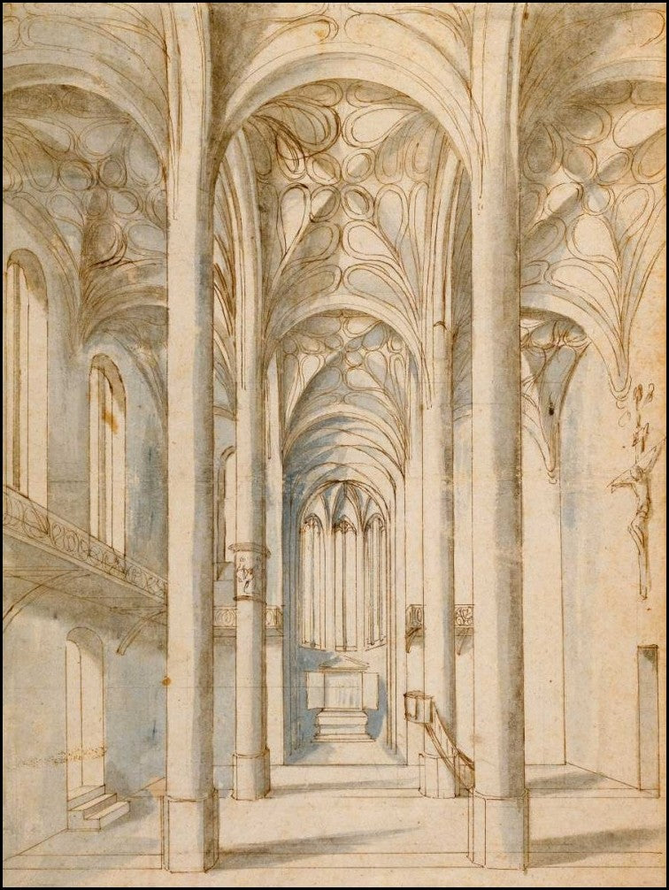 Interior of a Gothic Church | Buy Architectural Wall Art | Wall Art Prints  – Harmony Arts
