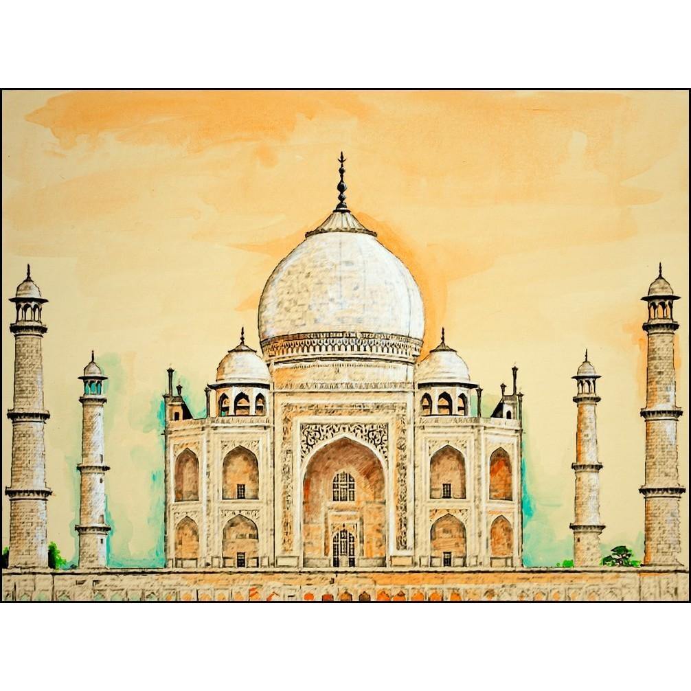Taj Mahal Realistic Drawing - Drawing Skill