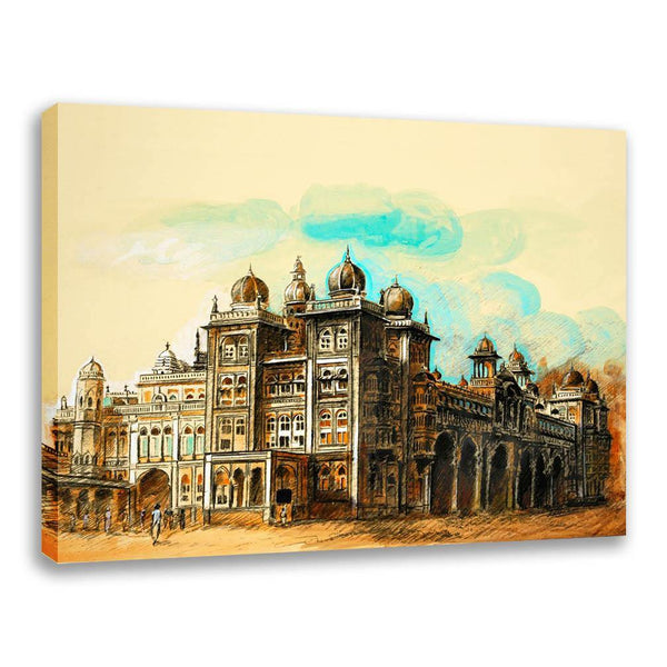 Sketch of Mysore Palace, is a historical palace and a royal residence at  Mysore in the southern Karnataka state of India in vector illustration.  Stock Vector | Adobe Stock